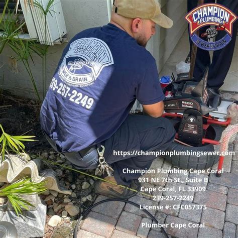 Plumber in Cape Coral - Champion Plumbing Sewer Drain, Clogged Drain? in 2022 | Cape coral ...