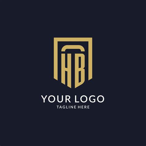 HB logo initial with geometric shield shape design style 23053010 ...