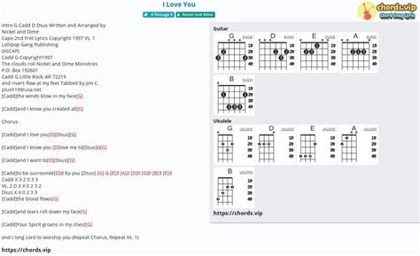 Chord: I Love You - tab, song lyric, sheet, guitar, ukulele | chords.vip