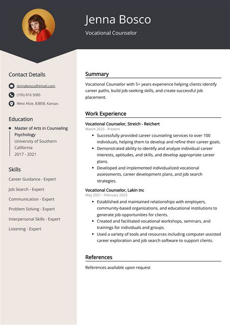 Vocational Counselor Resume Example (Free Guide)