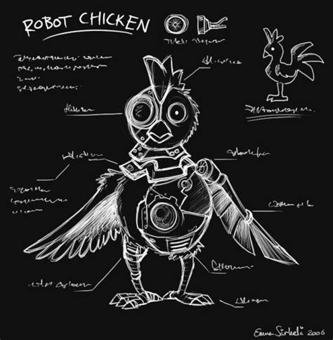 robot chicken | Cartoon character tattoos, Chicken art, Robot