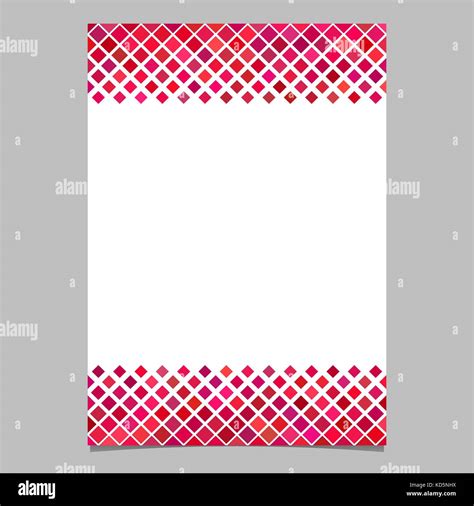 Diagonal square pattern page border template - vector design from squares in red tones with ...