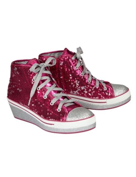 Sequin High Top Wedge Sneakers I love these go to justice if u want them by the way I'm 10 so ...