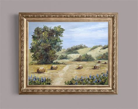 Bluebonnet Oil Painting Texas Landscape Countryside Original - Etsy