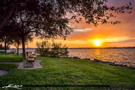 Vero Beach Watching Sunset from Park at Bench | HDR Photography by Captain Kimo