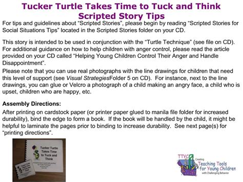 PPT - Tucker Turtle Takes Time to Tuck and Think Scripted Story Tips PowerPoint Presentation ...