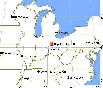 Map Of Wapakoneta Ohio | Tourist Map Of English