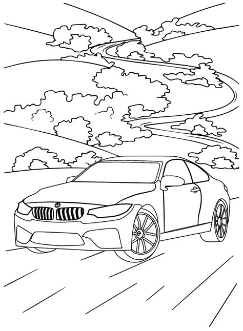 BMW M4 Coloring Page - Free Printable Coloring Pages