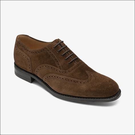 Loake 302 Classic Brown Suede Brogue Oxford- | cwmenswear