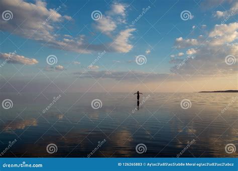 Beautiful Landscape and Reflection in Salt Lake in Turkey Stock Image ...