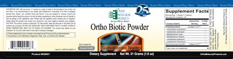 Ortho Molecular Products - Ortho Biotic Powder - 51 Grams — Pine Street ...