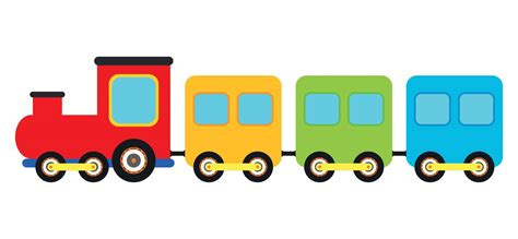 Simple Colorful Train Transportation in Flat Animated Cartoon Vector ...