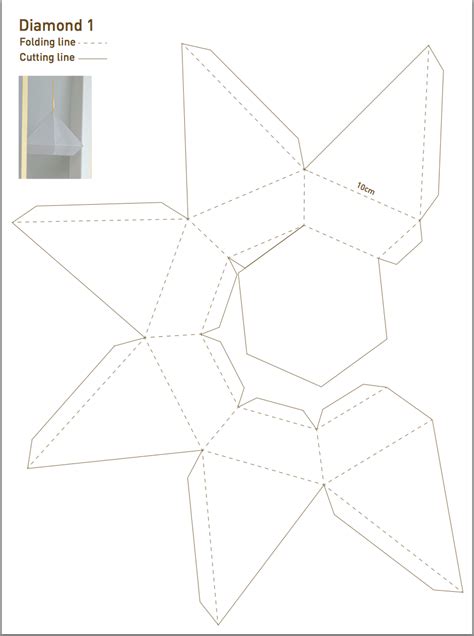 diamond template - 101 woonideeen. | Diamond template, Geometric origami, Paper crafts