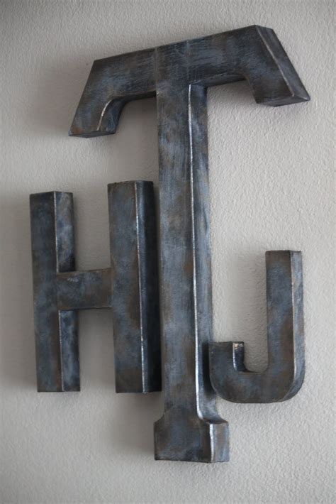 Dwelling Room Interiors: Aged Metal Letters Tutorial | Metal wall ...