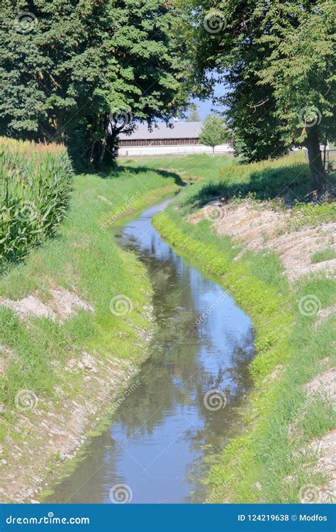 Man Made Agricultural Irrigation Ditch Stock Photo - Image of channel, agriculture: 124219638