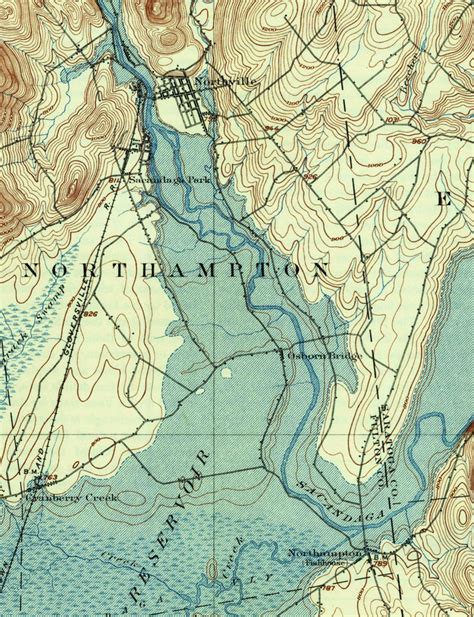 Great Sacandaga Lake 1937 USGS Old topo map Close Up | Etsy