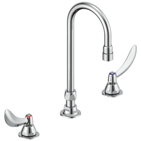 Delta Commercial Chrome 2-Handle Widespread WaterSense Bathroom Sink ...