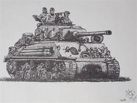 Sherman Tank Sketch at PaintingValley.com | Explore collection of ...