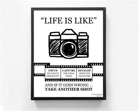 Life is Camera Inspirational Quote Wall art Office Decor Dorm décor ...