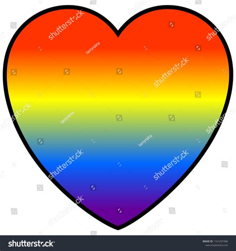 Rainbow Heart Vector Cartoon Illustration Colorful Stock Vector (Royalty Free) 1161297496 ...