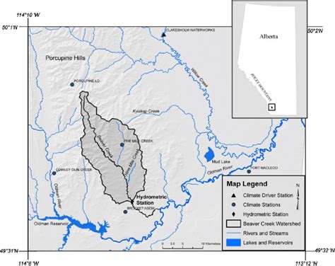 Map of the Beaver Creek watershed | Download Scientific Diagram