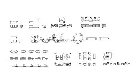 Hotel Lobby Furniture - Free CAD Drawings