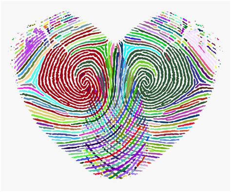 Prismatic Fingerprint Heart By @gdj, Prismatic Fingerprint - Finger Print Love Heart Transparent ...