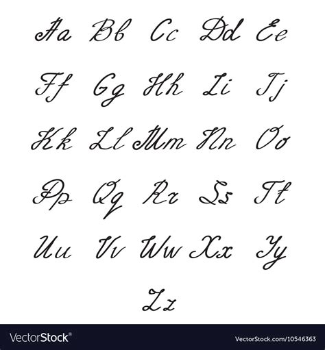 Hand drawn alphabet handwritten letters Royalty Free Vector