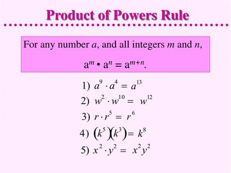 PPT - 8.1 Multiplication Properties of Exponents PowerPoint Presentation - ID:953566