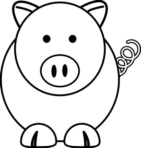 White Cartoon Pig Clip Art at Clker.com - vector clip art online ...