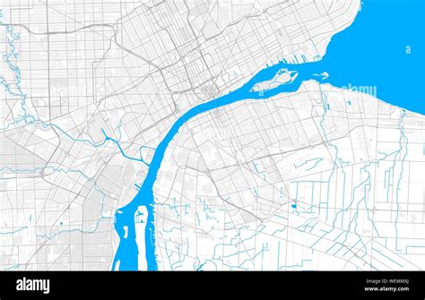 Rich detailed vector area map of Windsor, Ontario, Canada. Map template ...