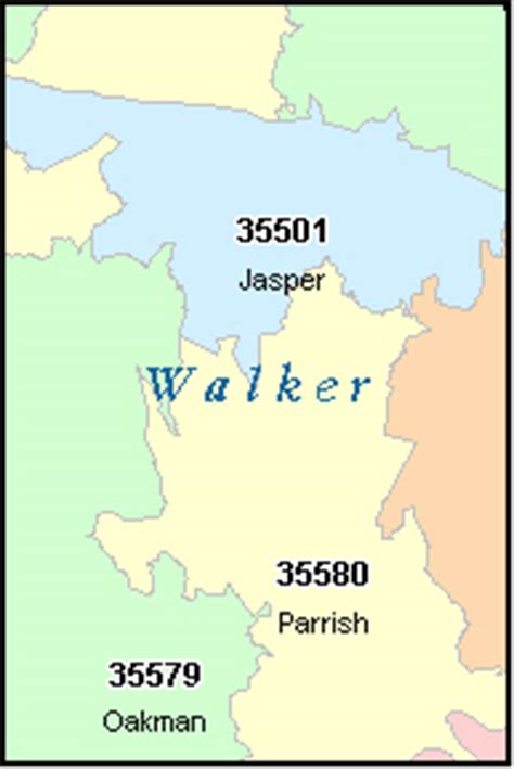 WALKER County, Alabama Digital ZIP Code Map