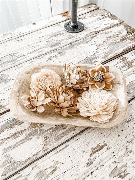 Carved Wood Flowers