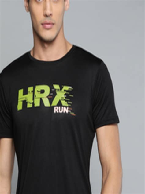 Buy HRX By Hrithik Roshan Men Black Brand Logo Printed Rapid Dry ...