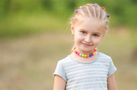 Portrait of a Little Girl in a Summer Park Stock Image - Image of outside, play: 130568849