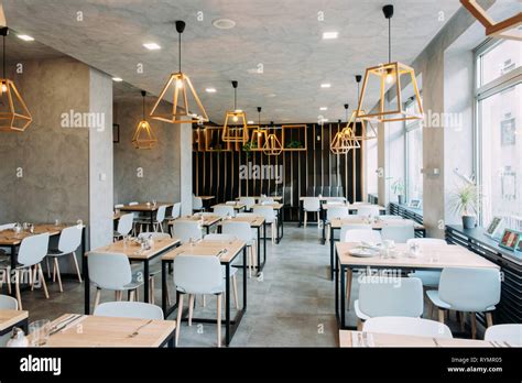 Interior of a modern restaurant at Ljubljana in Slovenia Stock Photo ...