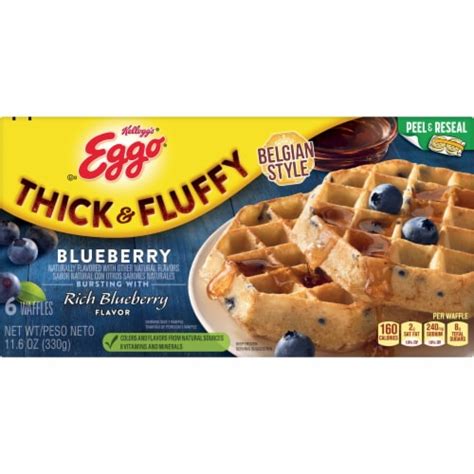 Kellogg's® Eggo® Thick and Fluffy Blueberry Frozen Waffles, 6 ct / 1.93 oz - Kroger