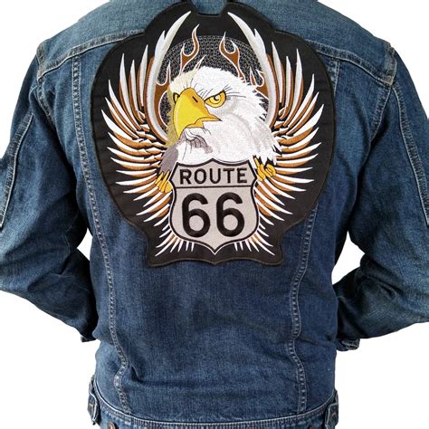 iron on Eagle Route 66 embroidery Motorcycle patch,Embroidery big Patch ...