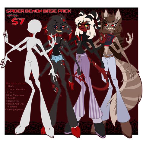 Hazbin Hotel and Helluva Boss Spider Demon Base Pack for Adoptable Makers Commission Artists OC ...