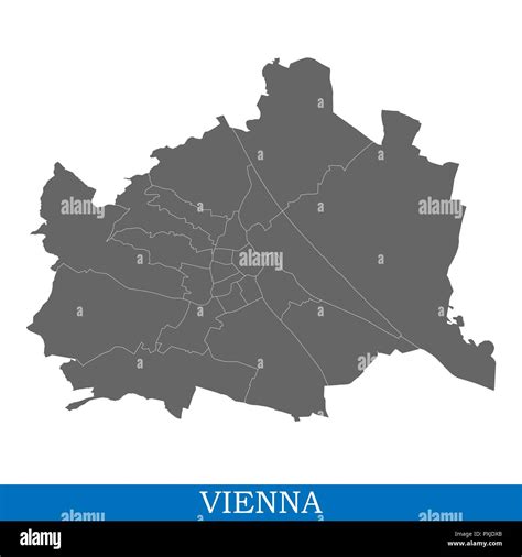 High Quality map of Vienna is a city in Austria, with borders of ...