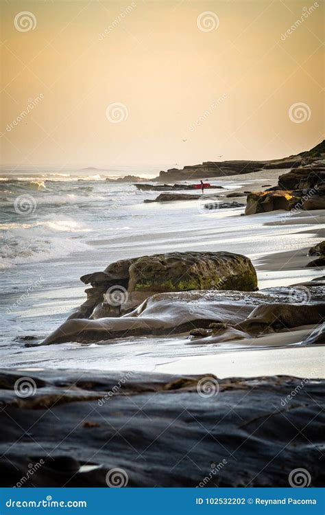 Rocky coastline San Diego stock photo. Image of seascape - 102532202