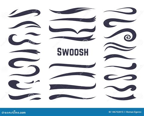 Swooshes and Swashes. Underline Swish Tails for Sport Text Logos, Swirl Calligraphic Font Line ...