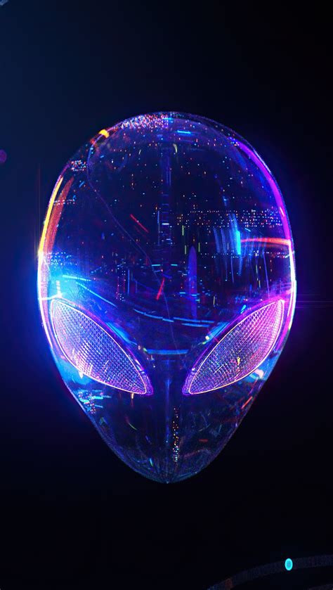 Alien head in neon colors Wallpaper 4k HD ID:8367