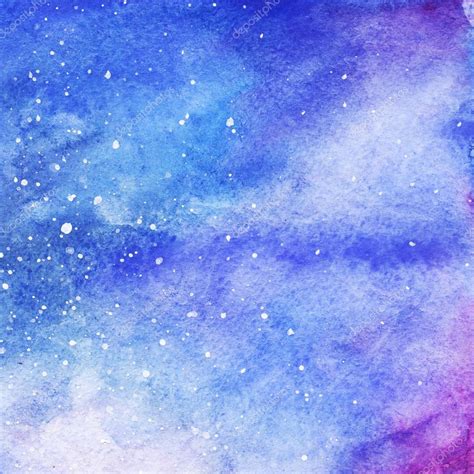 Watercolor colorful starry space galaxy nebula background Stock Photo ...