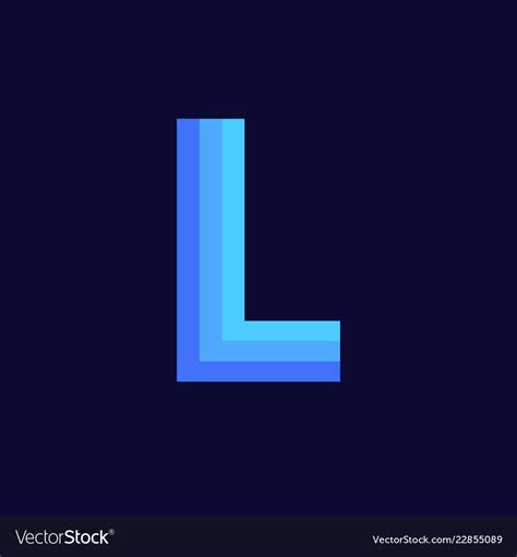 Logo letter l blue glowing Royalty Free Vector Image