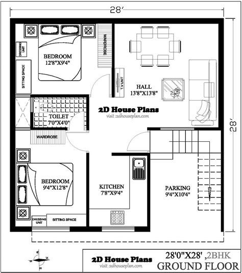 28x28 House Plans | Best 28 By 28 House Plan 2bhk | 3bhk