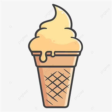 Vanilla Ice Cream With Cone Vector Icon, Ice Icons, Sweets, Sweet PNG and Vector with ...