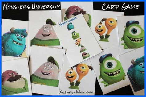 Monsters University Card Game (printable) - The Activity Mom