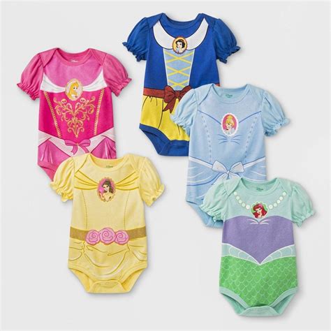 Baby Girls' Disney Princess 5pk Bodysuits - 6-9M, Multicolored | Disney ...