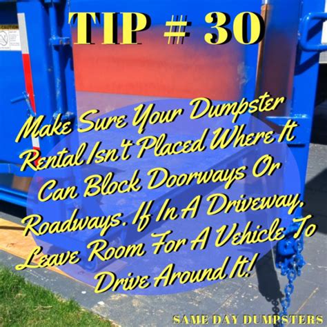 Dumpster Tip 30 | Same Day Dumpsters Rental